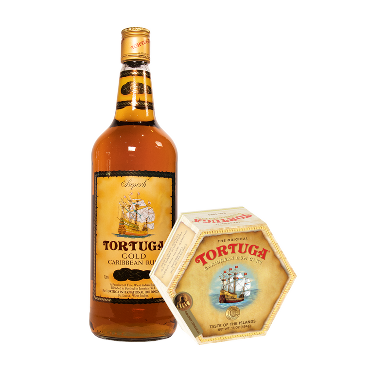 Tortuga Rum and rum cake bundle